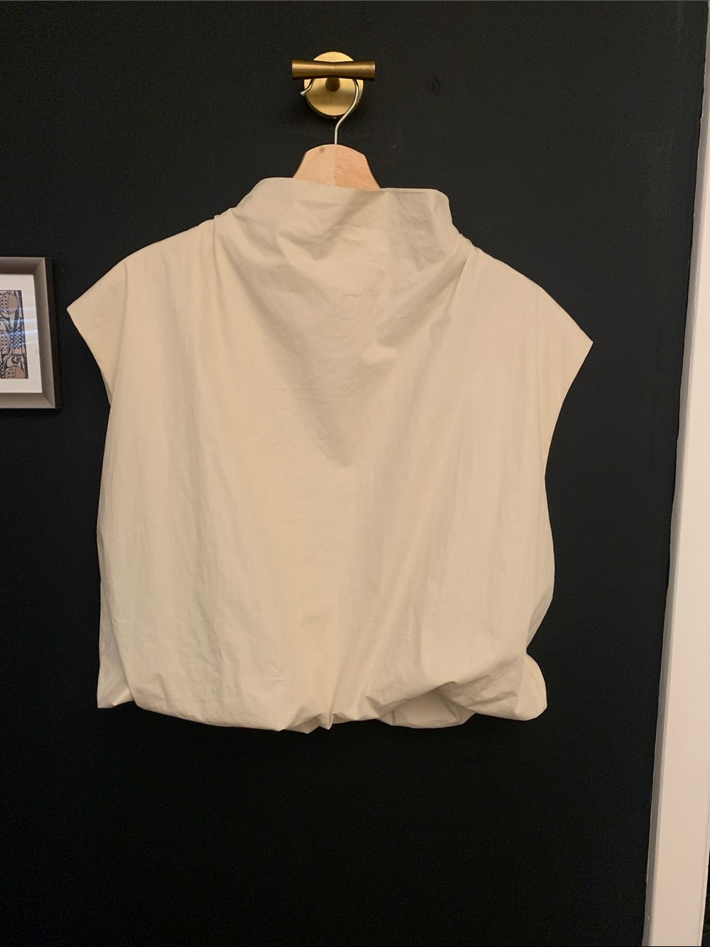 Zara cotton funnel neck sleeveless top